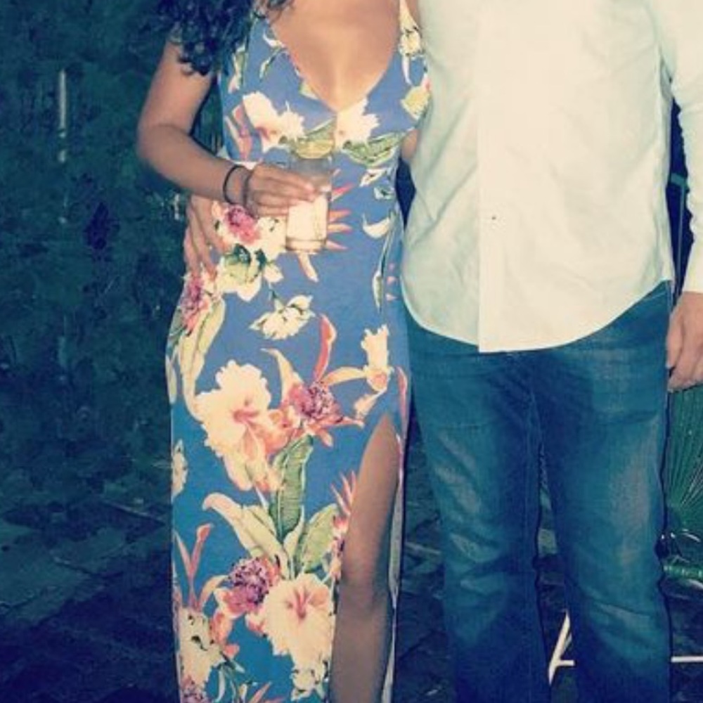 Tropical print maxi dress